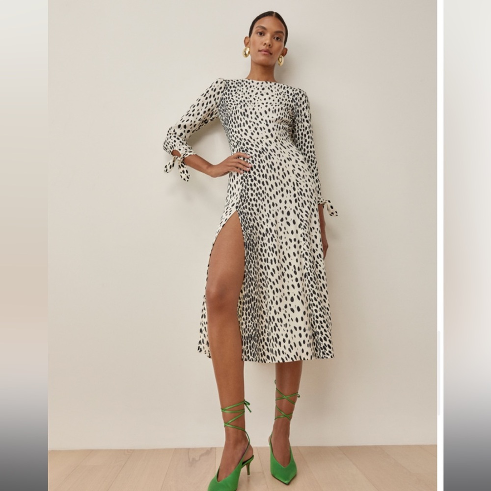 Reformation Melba Dress Snow Leopard
